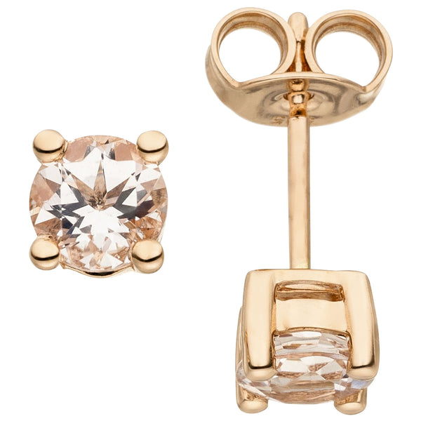 Ohrstecker 585 Gold Rotgold 2 Morganite Ohrringe Goldohrringe