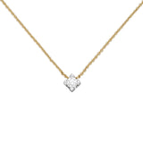 Collier 750 Gold Gelbgold Weißgold bicolor 1 Diamant Brillant 45 cm Goldkette