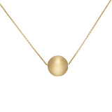 Collier Kette mit Anhänger Kugel 750 Gold Gelbgold matt 45 cm Halskette