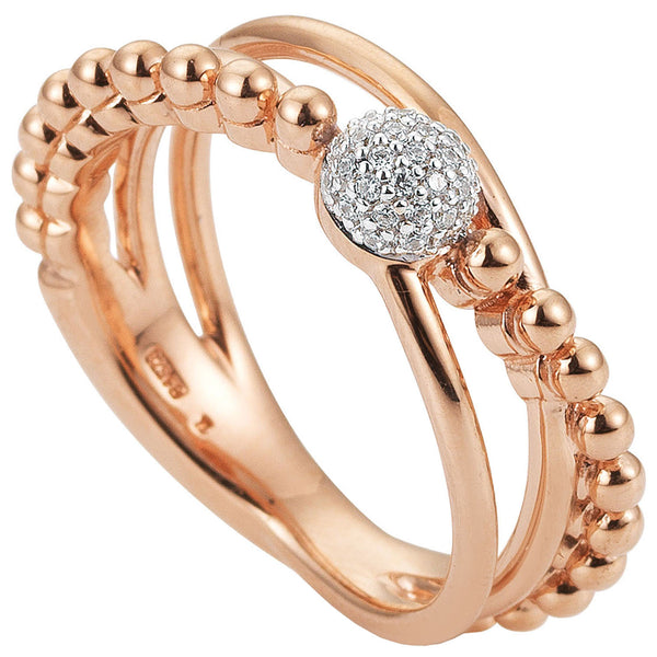 Damen Ring 585 Gold Rotgold Rosegold 31 Diamanten Brillanten Rosegoldring