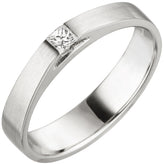 Damen Ring 950 Platin matt 1 Diamant Princess Schliff 0,07 ct. Platinring