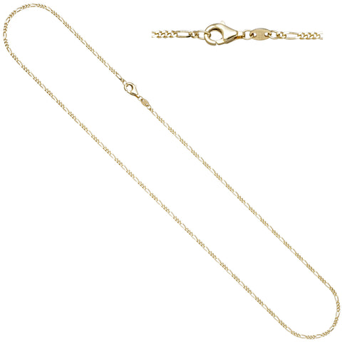 Figarokette 333 Gold Gelbgold diamantiert 1,7 mm 50 cm Kette Halskette Goldkette