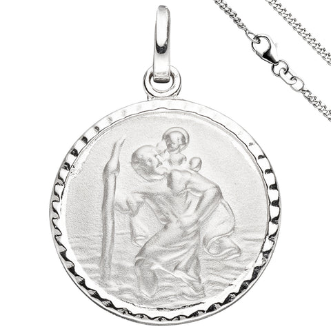 Anhänger Schutzpatron Christopherus 925 Sterling Silber mit Kette 42 cm