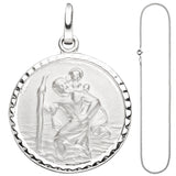 Anhänger Schutzpatron Christopherus 925 Sterling Silber mit Kette 50 cm