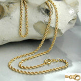 Kette 2mm Kordelkette 9Kt GOLD 42cm