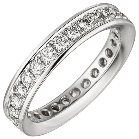 Damen Memory-Ring 585 Gold Weißgold mit Diamanten Brillanten 1,12 ct.