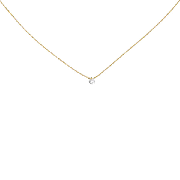 Collier 750 Gold Gelbgold 1 Diamant Brillant 45 cm