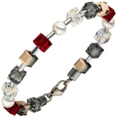 Armband Kristallsteine mit Edelstahl 19 cm