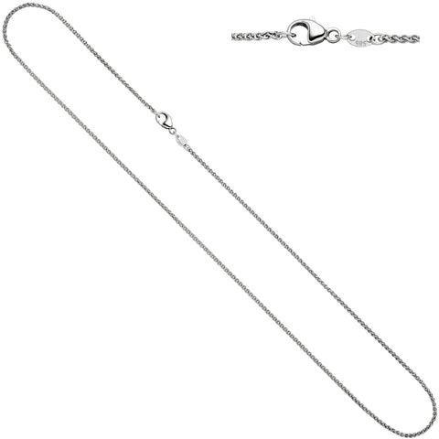 Zopfkette 585 Gold Weißgold 1,2 mm 50 cm Kette Halskette Goldkette Karabiner