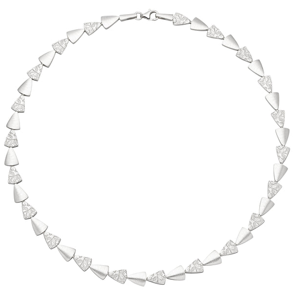 Collier Halskette 925 Sterling Silber gehämmert 45 cm Kette Silberkette