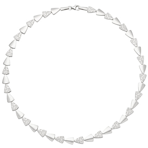 Collier Halskette 925 Sterling Silber gehämmert 45 cm Kette Silberkette