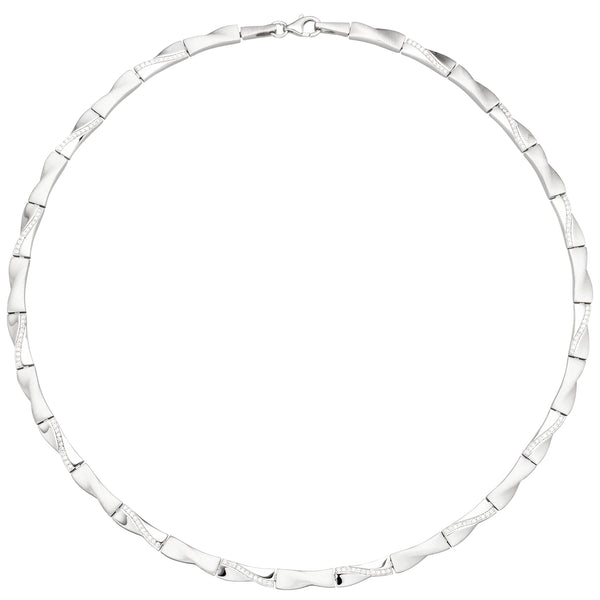 Collier Halskette 925 Silber 154 Zirkonia 45 cm Kette Silberkette