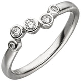 Damen Ring 585 Gold Weißgold 5 Diamanten Brillanten 0,14ct. Diamantring