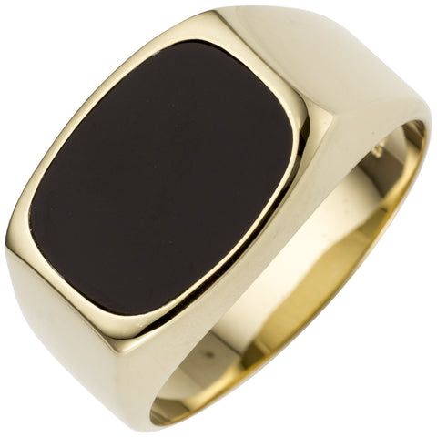 Herren Ring 585 Gold Gelbgold 1 Onyx Goldring