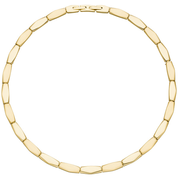Collier Halskette Edelstahl gold-farben beschichtet 46 cm