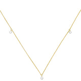 Collier Halskette 750 Gold Gelbgold 3 Diamanten Brillanten 45 cm