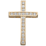 Anhänger Kreuz 585 Gold Gelbgold 18 Diamanten Brillanten Kreuzanhänger