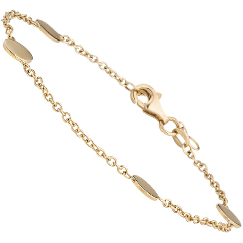 Armband mit Plättchen 375 Gold Gelbgold 19 cm