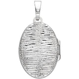 Medaillon oval 925 Sterling Silber mit Struktur für 2 Fotos