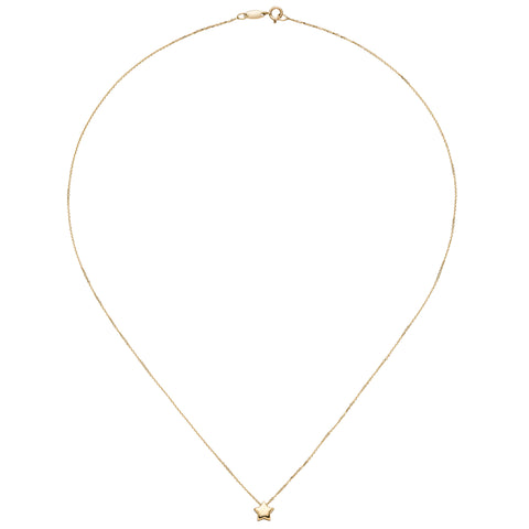 Collier Halskette mit Anhänger Stern 375 Gold Gelbgold 42 cm Kette