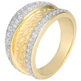 Damen Ring 585 Gold bicolor 77 Diamanten Brillanten Goldring