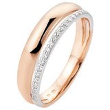 Damen Ring 585 Rotgold Weißgold bicolor 23 Diamant-Brillanten