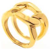 Damen Ring Edelstahl gelbgoldfarben beschichtet breit