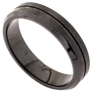 Edelstahl Ring für Herren in mattem schwarz